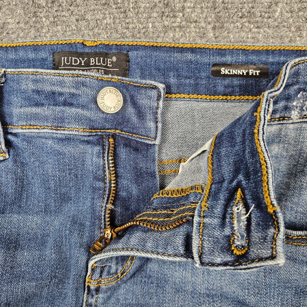 Judy Blue Skinny Fit Distressed Leopard Patch Jeans Medium Wash JB8265MD 9/29 - Picture 8 of 12